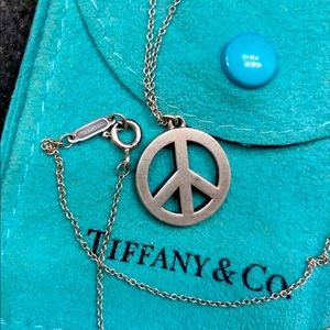 Tiffany & Co vintage silver peace necklace